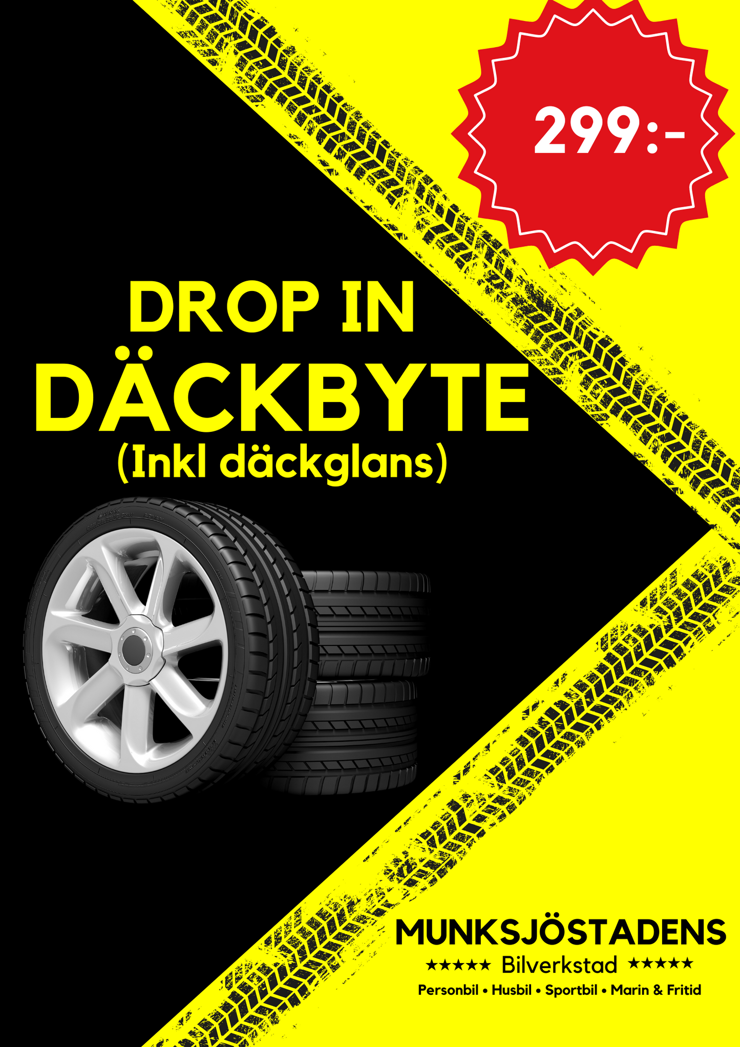 Däckbyte personbil | 299:-