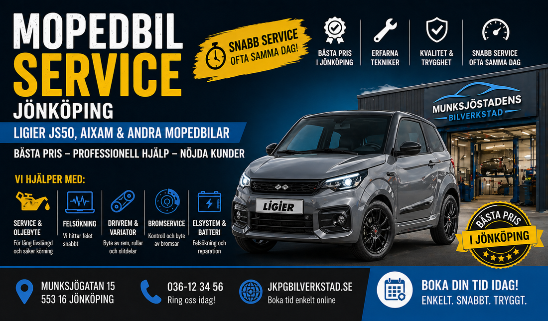 Mopedbil Service i Jönköping – Ligier , Aixam | Reparation och service