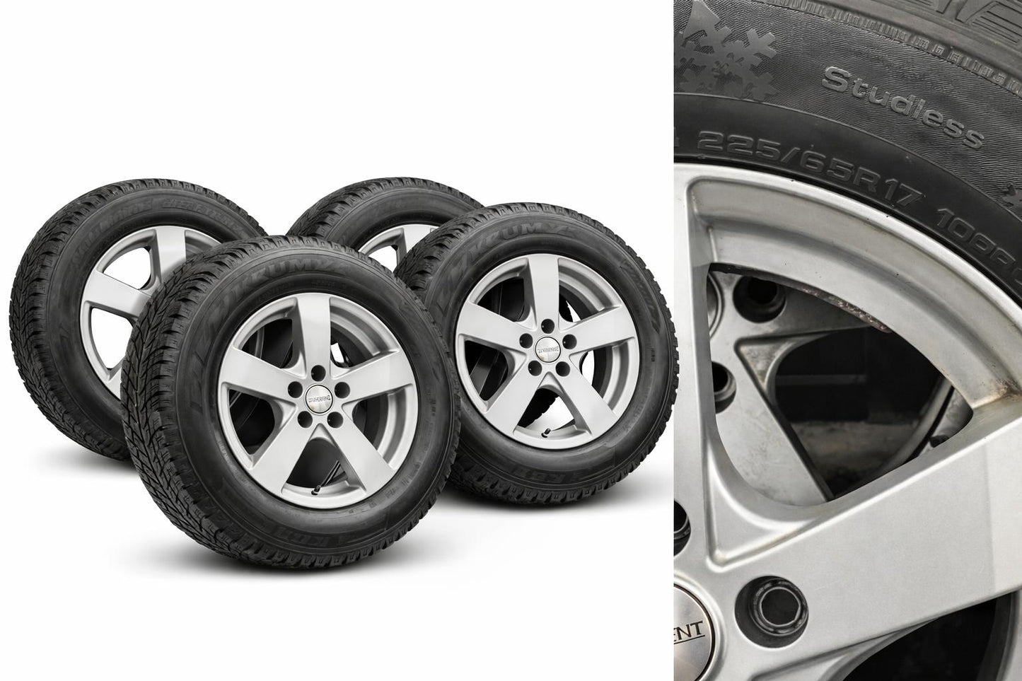 4 st Kumho vinterhjul 225/65R17 – Passar RAV4 / Sorento Outlander